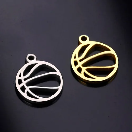 Miniatura 3 de kkjoy 5 dijes de bola deportiva de acero inoxidable para hacer joyas y manualidades, varios dijes, suministros de manualidades, accesorios