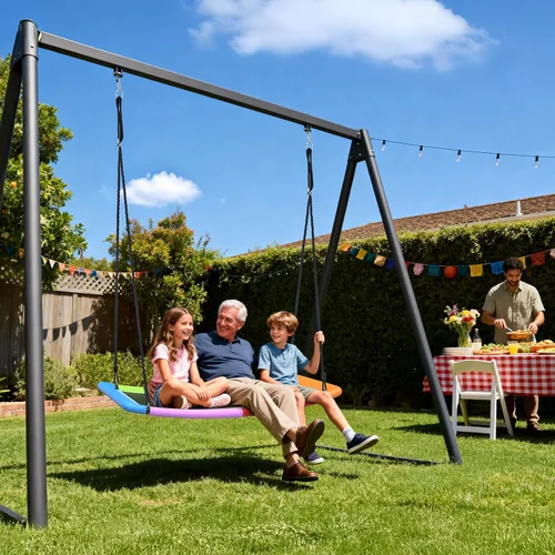 Miniatura 8 de Trekassy Columpio de árbol de plataforma Skycurve de 700 libras y 60 pulgadas para niños y adultos, resistente al desgaste con 2 correas para colgar