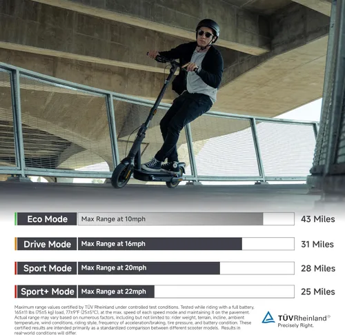 Miniatura 4 de Scooter eléctrico Segway Ninebot Serie MAX para adultos, 22-28 MPH, hasta 50 millas de alcance, suspensión doble, certificado UL-2272 2271 (G2/G3)