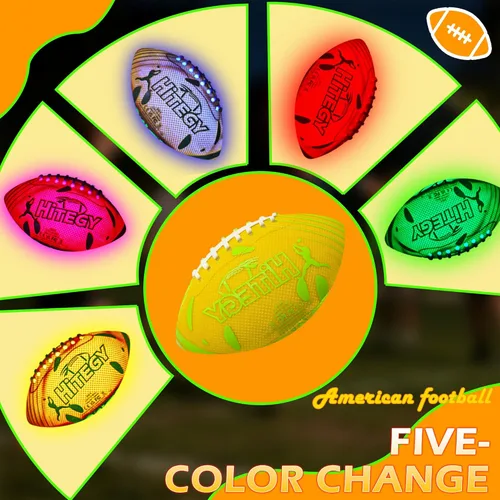 Miniatura 4 de Glow in The Dark Football Light Up Football USB-C Rechargeable LED Ball with Pump Night Game Ball for Indoor & Outdoor Play Gift Ready for