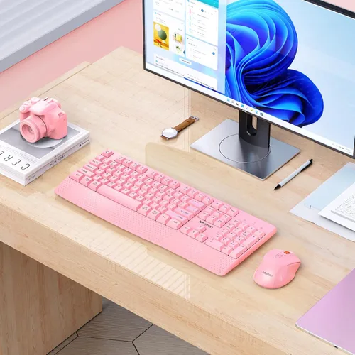 Miniatura 7 de MEETION Teclado y ratón inalámbricos, teclado inalámbrico de tamaño completo con reposa muñecas, ratón ajustable de 3 DPI, juego de teclado y ratón