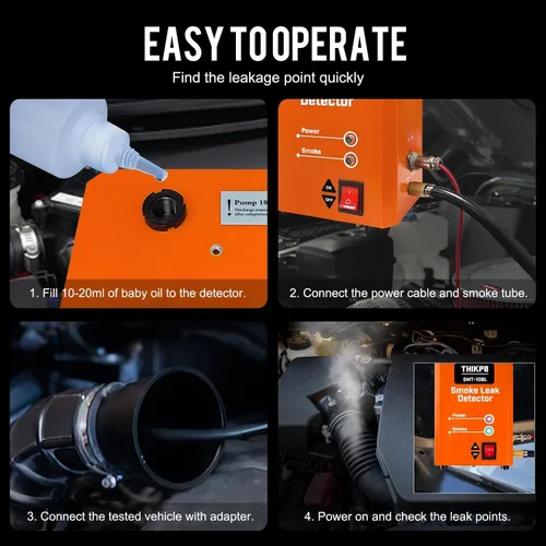 Miniatura 6 de Máquina de humo, probador de fugas automotriz, 12 V CC con bomba de aire integrada y kit de adaptadores para EVAP, vacío, turbo, combustible