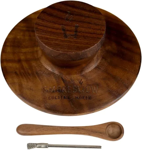 Smokeshow - Ahumador de cóctel de madera de nogal de alta calidad. Ideal para whisky y moda antigua. Recubierto con cera de abeja natural segura