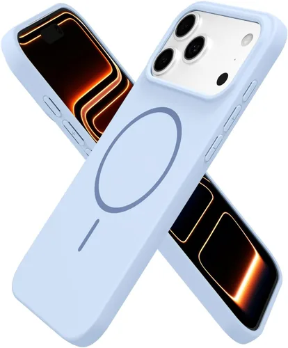 Miniatura 31 de oakxco Funda de silicona Mag Safe para iPhone 17 Pro Max, funda magnética delgada y fina compatible con carga inalámbrica MagSafe, bonita funda Negro