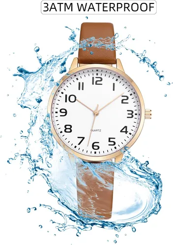 Miniatura 6 de IBSO Relojes de pulsera para mujer, correa de malla de cuero, caja redonda, analógico, moda