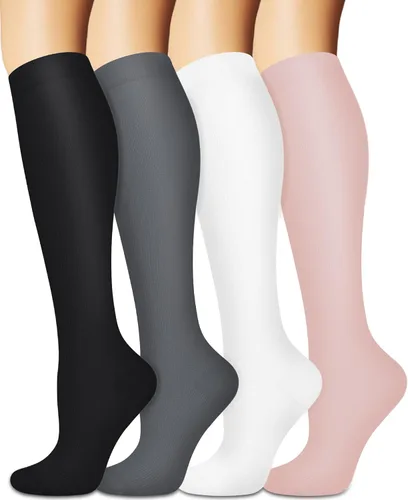 Miniatura 9 de Calcetines de compresión para mujeres y hombres circulación (3 pares) son el mejor apoyo para correr, atletismo, ciclismo, senderismo 01 Negro