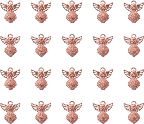 Miniatura 10 de 30 dijes de ángel vintage de metal plateado de 0.06 x 0.91 pulgadas (1.024 x 0.906 in), colgantes vintage para hacer joyas, kit de collares