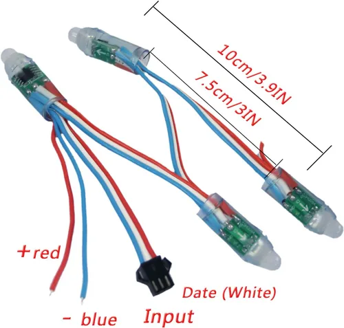 Miniatura 7 de WS2811 Pixeles Digital direccionable Luces LED en tira, impermeables, RGB a todo color, 12 mm, DC 5V (DC5V 50 piezas)