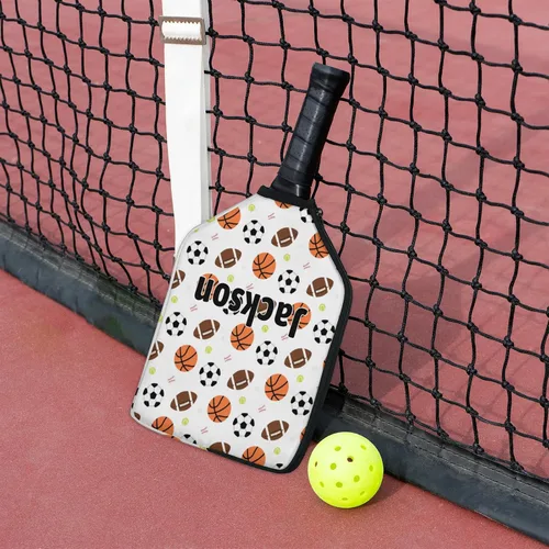 Miniatura 3 de Funda de paleta de pickleball personalizable, 1/2 paquetes de texto personalizado, nombre y foto, ajuste universal para hombres y mujeres