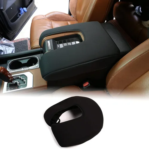Miniatura 12 de Aunginsy Funda para reposabrazos de consola central compatible con Toyota Tundra 2007-2021, de cuero, almohadilla de tapa de cojín de consola media