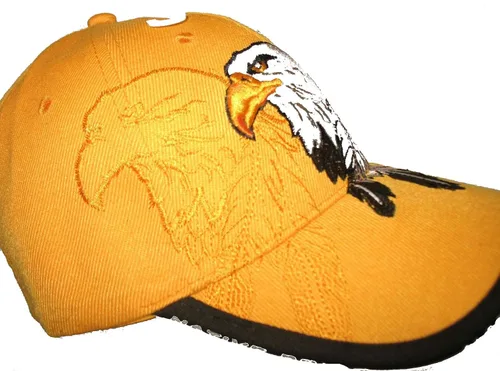 Miniatura 4 de Gorra de bola bordada de color amarillo con águila nativa india del orgullo nativo americano
