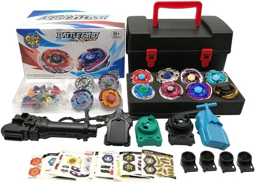Miniatura 3 de Battling Top Game Metal Fusion 4D Series Battle Set 12 Spinning Tops 4 Launchers Gyro Game con caja de almacenamiento, regalo para niños mayores