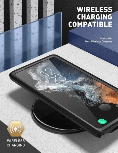 Miniatura 6 de Clayco Xenon Series - Funda para Samsung Galaxy S22 Ultra (6.8 pulgadas) 5G 360 grados, funda protectora robusta con protector de pantalla Negro