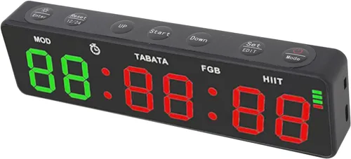 Miniatura 2 de Gym Timer, Magnetic Fitness Stopwatch with 12/24 Hour Display HIIT Program Countdown Timer for Workouts Running Training