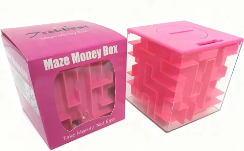 Miniatura 7 de Trekbest, alcancía para dinero con laberinto asombroso; una forma divertida y única de hacer regalos a niños y adultos, Anaranjado