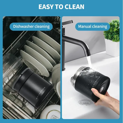 Miniatura 4 de Termo para comida caliente 33.8 OZ, frasco de comida aislado al vacío para adultos, termo de sopa de acero inoxidable de boca ancha a prueba de Negro