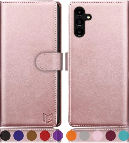 Miniatura 12 de SUANPOT Funda tipo cartera para Samsung Galaxy A54 5G con bloqueo RFID, tarjetero de crédito, funda protectora de piel sintética con tapa para Negro