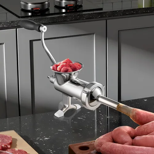 Miniatura 8 de VEVOR Molinillo de Carne Manual, Molinillo de Carne de Acero Inoxidable 304 con Abrazadera de Mesa de Acero, #12 Picadora de Carne para Salchichas