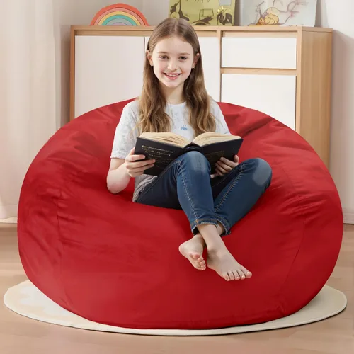 Miniatura 50 de Homguava - Sillón puff de 3 pies Sillón estilo puff grande de 3 pulgadas con relleno de espuma viscoelástica, sofá suave con funda de terciopelo