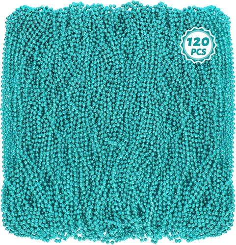 Miniatura 10 de Huskein 120 accesorios de Mardi Gras, collar de cuentas de 33 pulgadas, cuentas de Mardi Gras, collar de cuentas negras, cuentas a granel para Negro