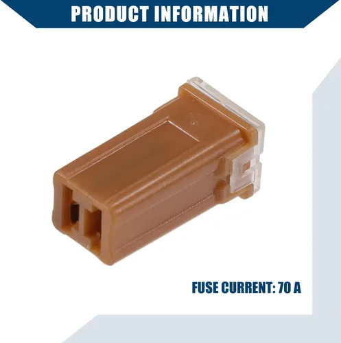 Miniatura 7 de Fusibles de micro cartucho de 70 A/FMM interior del motor Fusibles tipo caja M para coche camión, metal plástico duradero, 10 unidades, marrón