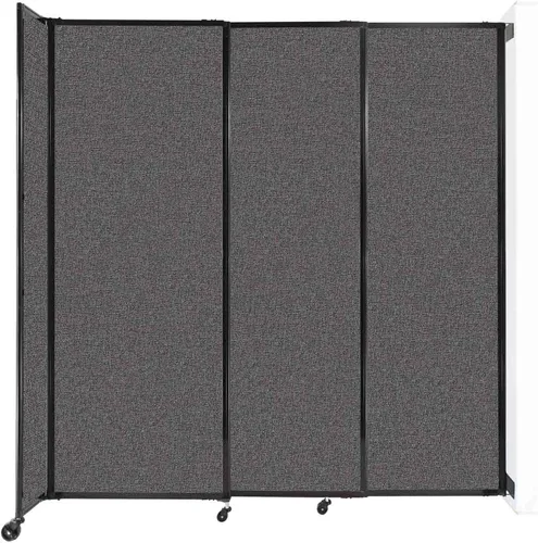 Miniatura 68 de Divisor de habitación de pared recta deslizante montado en la pared Anchos ajustables Ruedas de bloqueo Separador de habitación Paneles