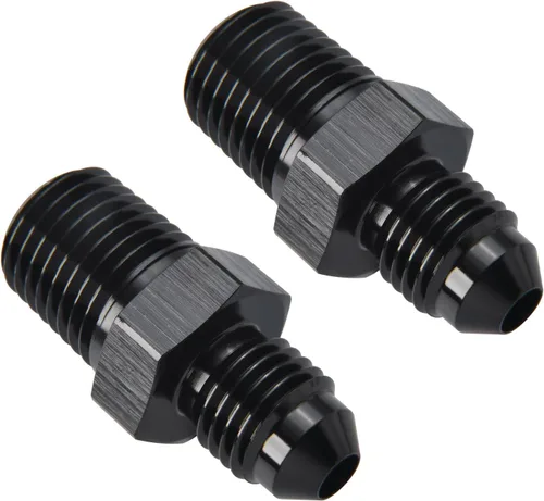 Miniatura 33 de 3AN macho Flare a 1/4 NPT tubo macho 90 grados codo adaptador unión aluminio negro