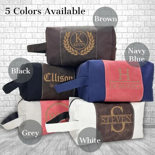 Miniatura 4 de xrlsg Neceser personalizado para hombres, kit organizador de viaje grabado con láser personalizado con nombre monogramado, regalo para marido