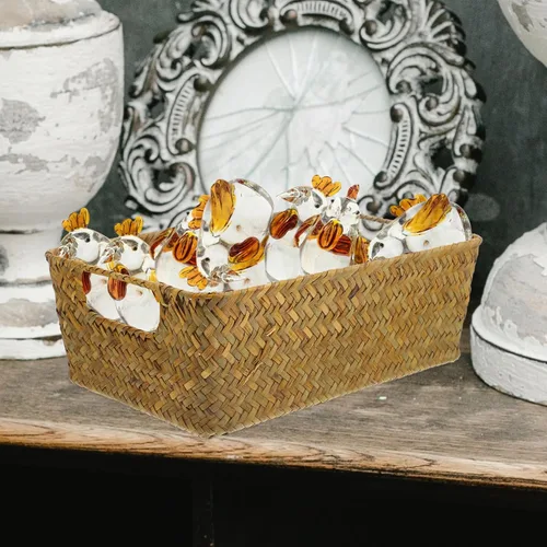 Miniatura 9 de DECHOUS Cestas de almacenamiento de mimbre con tapas, cestas tejidas, cestas de mimbre con asas, pequeñas cestas de ratán para almacenamiento
