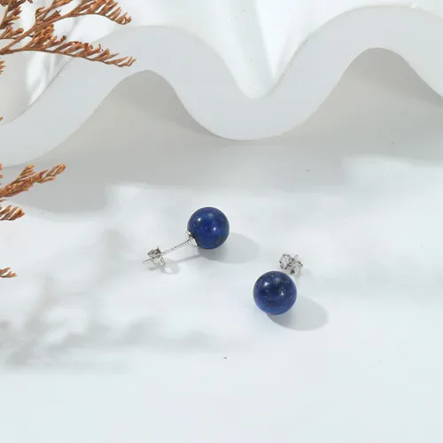 Miniatura 73 de Natural Stone Stud Earrings for Women 8mm Sterling Silver Genuine Gemstone Earrings Handmade Sterling Silver Crystal Stud Earrings for Women