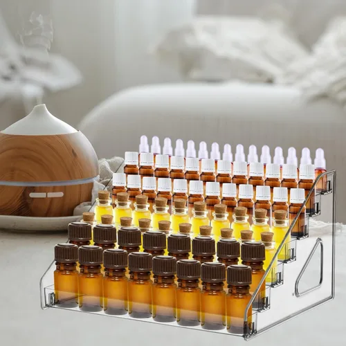 Miniatura 7 de YEXEXINM Organizador de aceites esenciales de 7 niveles, soporte de aceite esencial transparente, estante de almacenamiento de aceite esencial