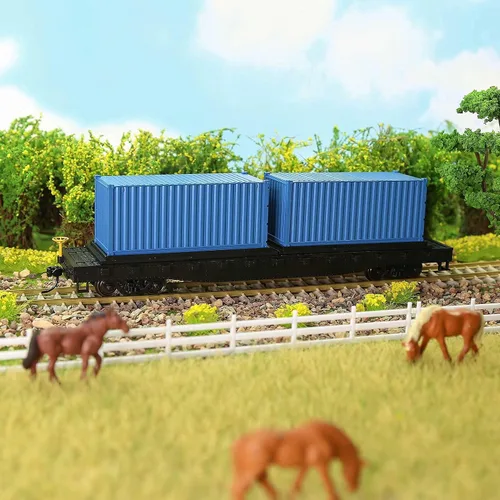 Miniatura 9 de 8 unids Mezclado Diferente 20ft Contenedor de Carga HO Escala Modelo Tren Accesorios 1:87 20 Pie Contenedor C8720