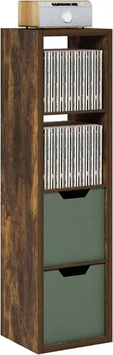 Miniatura 35 de Furinno Organizador de Almacenamiento en Cubos Decorativos con Respaldo Abierto, 4 Cubos, Gris Claro