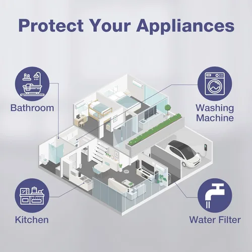 Miniatura 6 de SimPure Sistema de filtro de agua para toda la casa, 2 etapas de prefiltración de agua transparente para el hogar con filtros de carbono