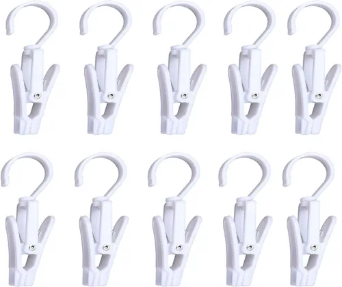 Ganchos giratorios superfuertes para colgar, clips para lavandería y cortina, alfileres de ropa, clips para toallas de playa, 4.3 pulgadas, color