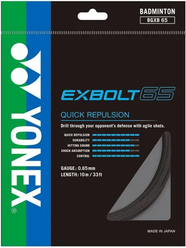 YONEX BG Exbolt 65 - Cuerda de bádminton Negro