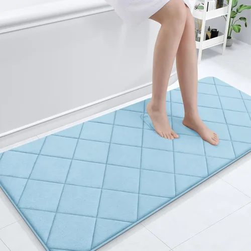 Miniatura 75 de OLANLY Tapete de baño de espuma viscoelástica de 24 x 16 pulgadas, ultra suave y absorbente, lavable a máquina, cómodo tapete de baño para suelo