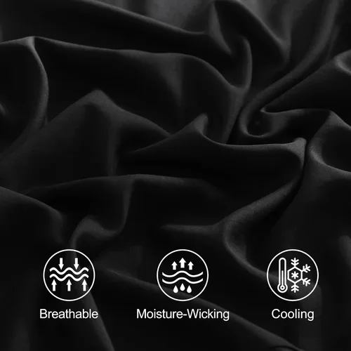 Miniatura 4 de Juego de sábanas de 3 piezas, sábanas para cama de tamaño individual, rayón derivado del bambú, ropa de cama refrescante y transpirable