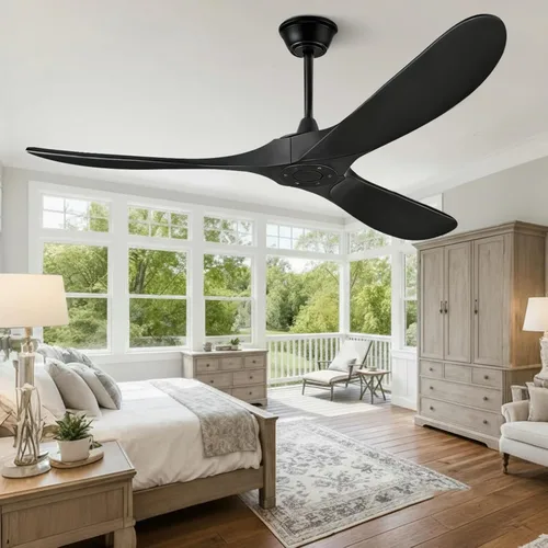 Miniatura 13 de Ventilador de techo de 60 pulgadas sin luz, ventilador de techo sin luz con control remoto y motor de CC silencioso, ventiladores de exterior