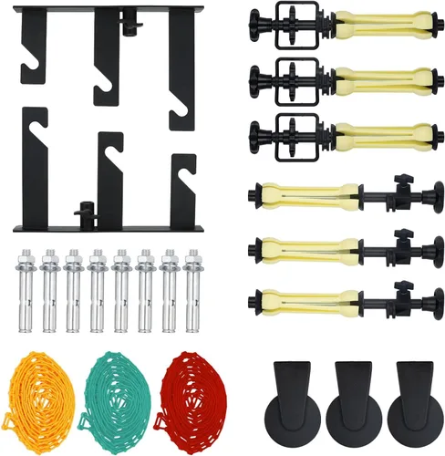 Telón de fondo de fotografía de 3 rodillos para montaje en pared, sistema manual desplegable para estudio fotográfico con 6 barras expandibles + 3