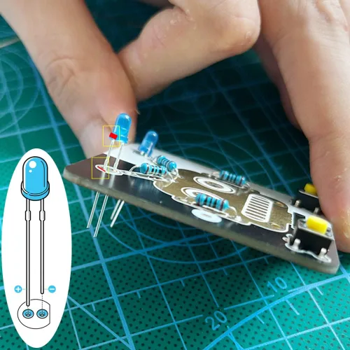 Miniatura 4 de Treedix 2 juegos de proyectos de práctica de soldadura, kits de electrónica, placas de circuito, placa de entrenamiento con batería