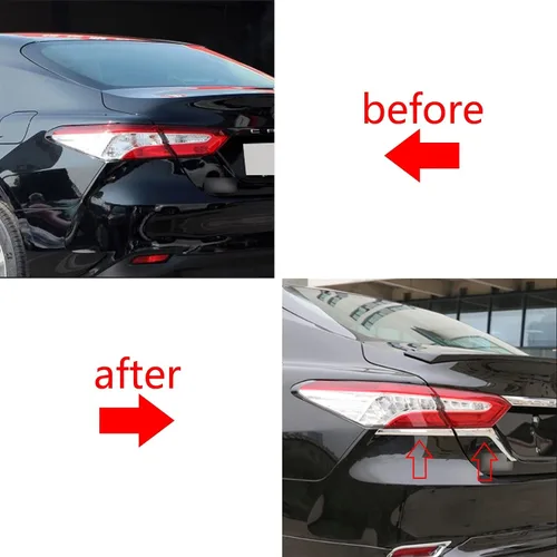 Miniatura 4 de Xotic Tech - Kit combinado de luces antiniebla y luz trasera para parabrisas, marco de bisel de párpado, cromado, compatible con Toyota Camry