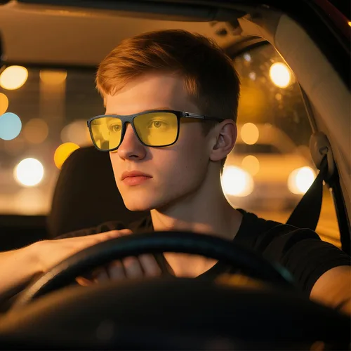 Miniatura 2 de Gafas polarizadas de conducción de visión nocturna para hombre, lentes amarillas HD, antideslumbrantes, gafas ligeras, marco de lentes