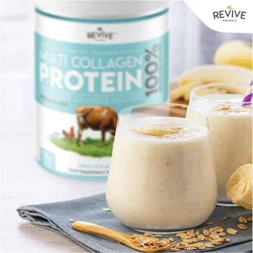 Miniatura 3 de Revive Naturals Polvo de proteína de colágeno múltiple de vainilla - 400g - Sin azúcar - 5 tipos de péptidos de colágeno - Hidrolizado, bovino
