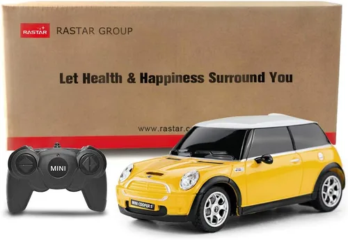 Miniatura 8 de RASTAR Modelo Mini Cooper, 1:24 RC Cars Toy Mini Cooper Control Remoto Auto RC Mini Cooper Car Toy para niños, amarillo