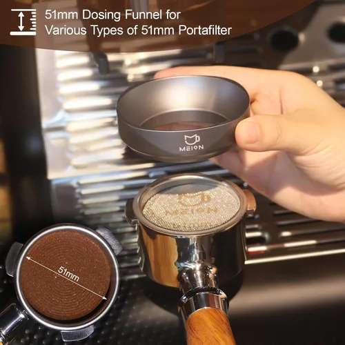 Miniatura 6 de MEION Embudo dosificador, embudo dosificador magnético para café, herramientas de expreso, accesorios de espresso (plata, 2.126 in)