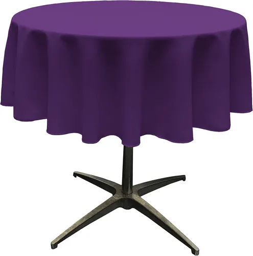 Miniatura 95 de LA Linen - Mantel redondo lavable de popelina de poliéster, resistente a manchas y arrugas, 51", mantel de tela para comedor, cocina, fiesta, Negro