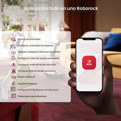 Miniatura 9 de roborock Qrevo S5V Robot Aspiradora y Trapeador, Trapeado de Borde FlexiArm, Succión de 12,000Pa, Sistema Dual Cero Enredos, Evitación Inteligente