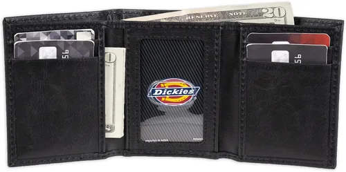 Miniatura 4 de Dickies Cartera triple de cuero para hombre Negro