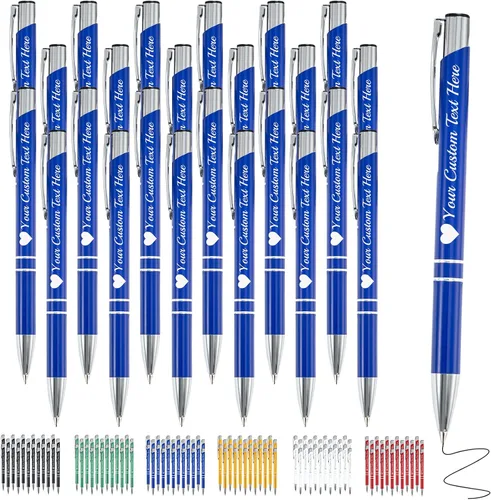 Miniatura 29 de Bolígrafo personalizado, 1 unidad, bolígrafo personalizado con logotipo de mensaje de nombre comercial grabado, tapa de clic de tinta negra, regalo